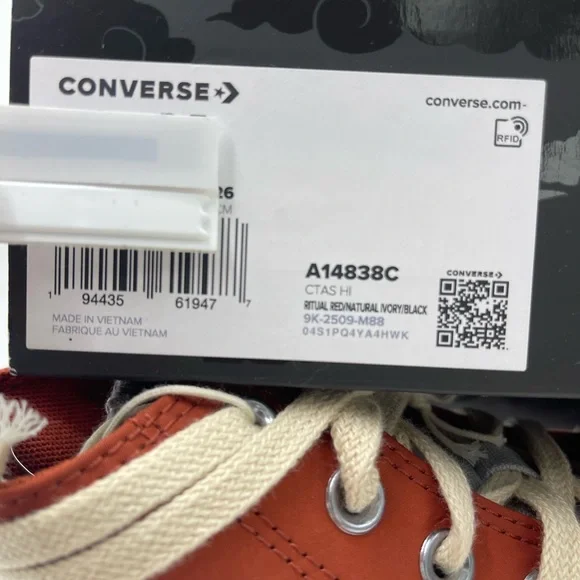 Converse Men’s A14838C NARUTO SHIPPUDEN 
CTAS HI
RITUAL RED/NATURAL IVORY Sneakr - Picture 14 of 16